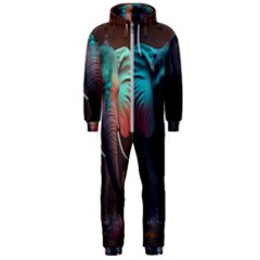 Elephant Tusks Trunk Wildlife Africa Hooded Jumpsuit (men)