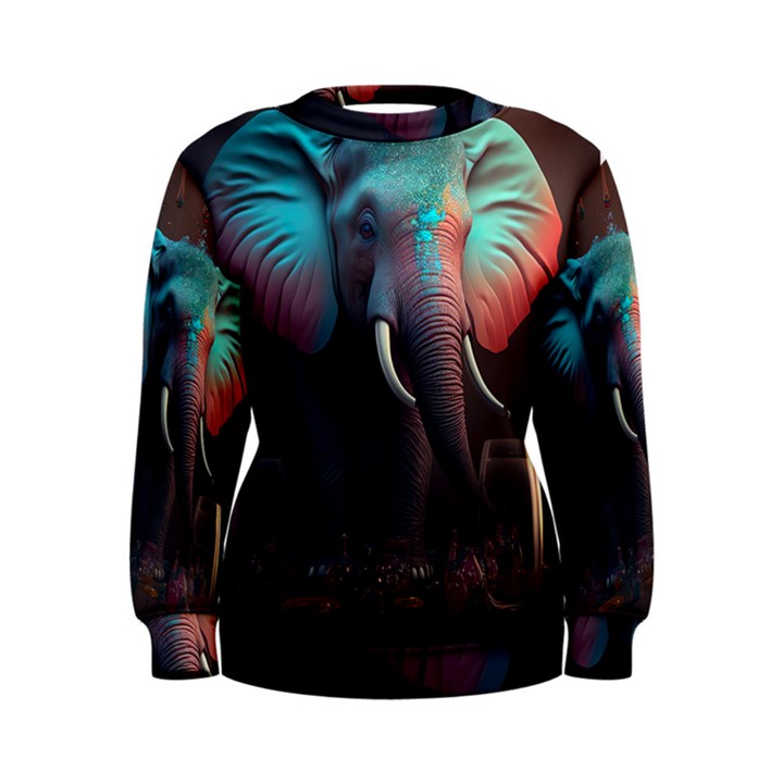 Elephant Tusks Trunk Wildlife Africa Women s Sweatshirt