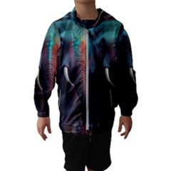 Elephant Tusks Trunk Wildlife Africa Kids  Hooded Windbreaker