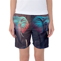 Elephant Tusks Trunk Wildlife Africa Women s Basketball Shorts by Ndabl3x