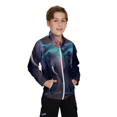 Elephant Tusks Trunk Wildlife Africa Kids  Windbreaker by Ndabl3x