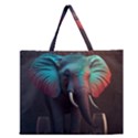 Elephant Tusks Trunk Wildlife Africa Zipper Large Tote Bag View1