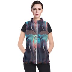 Elephant Tusks Trunk Wildlife Africa Women s Puffer Vest by Ndabl3x