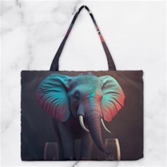 Elephant Tusks Trunk Wildlife Africa Zipper Medium Tote Bag by Ndabl3x