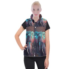 Elephant Tusks Trunk Wildlife Africa Women s Button Up Vest by Ndabl3x