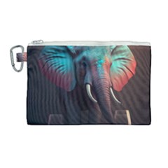 Elephant Tusks Trunk Wildlife Africa Canvas Cosmetic Bag (large) by Ndabl3x