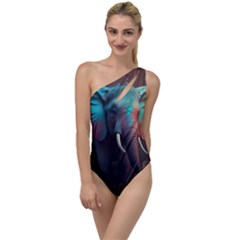 Elephant Tusks Trunk Wildlife Africa To One Side Swimsuit by Ndabl3x