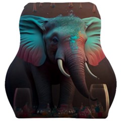 Elephant Tusks Trunk Wildlife Africa Car Seat Velour Cushion  by Ndabl3x