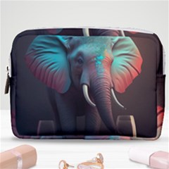 Elephant Tusks Trunk Wildlife Africa Make Up Pouch (medium) by Ndabl3x