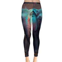 Elephant Tusks Trunk Wildlife Africa Inside Out Leggings by Ndabl3x