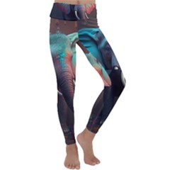 Elephant Tusks Trunk Wildlife Africa Kids  Lightweight Velour Classic Yoga Leggings by Ndabl3x