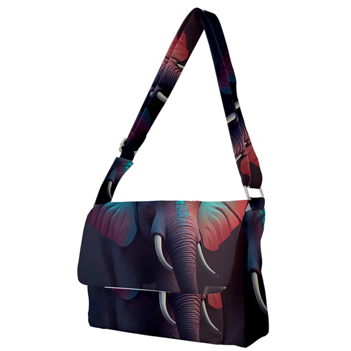 Elephant Tusks Trunk Wildlife Africa Full Print Messenger Bag (S)