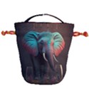 Elephant Tusks Trunk Wildlife Africa Drawstring Bucket Bag View2