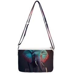 Elephant Tusks Trunk Wildlife Africa Double Gusset Crossbody Bag by Ndabl3x