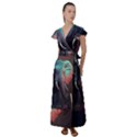 Elephant Tusks Trunk Wildlife Africa Flutter Sleeve Maxi Dress View1