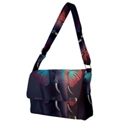 Elephant Tusks Trunk Wildlife Africa Full Print Messenger Bag (l) by Ndabl3x