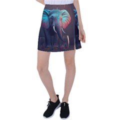 Elephant Tusks Trunk Wildlife Africa Tennis Skirt by Ndabl3x