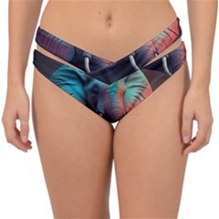 Elephant Tusks Trunk Wildlife Africa Double Strap Halter Bikini Bottoms by Ndabl3x