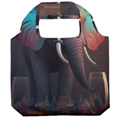 Elephant Tusks Trunk Wildlife Africa Foldable Grocery Recycle Bag by Ndabl3x