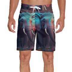 Elephant Tusks Trunk Wildlife Africa Men s Beach Shorts