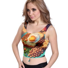 Breakfast Egg Beans Toast Plate Crop Top by Ndabl3x