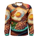 Breakfast Egg Beans Toast Plate Men s Long Sleeve Tee View1