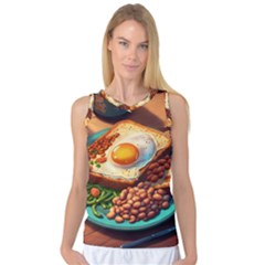 Breakfast Egg Beans Toast Plate Women s Basketball Tank Top by Ndabl3x