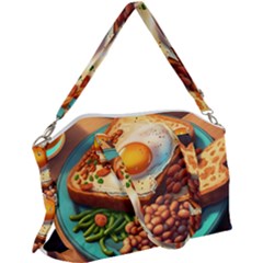 Breakfast Egg Beans Toast Plate Canvas Crossbody Bag by Ndabl3x