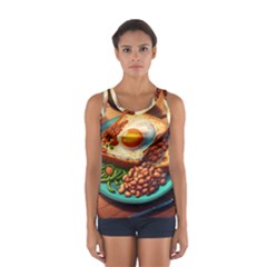 Breakfast Egg Beans Toast Plate Sport Tank Top  by Ndabl3x