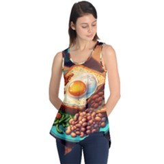 Breakfast Egg Beans Toast Plate Sleeveless Tunic by Ndabl3x