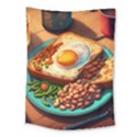 Breakfast Egg Beans Toast Plate Medium Tapestry View1