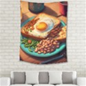 Breakfast Egg Beans Toast Plate Medium Tapestry View2