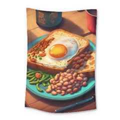 Breakfast Egg Beans Toast Plate Small Tapestry by Ndabl3x