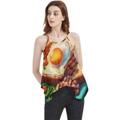 Breakfast Egg Beans Toast Plate Flowy Camisole Tank Top by Ndabl3x