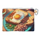 Breakfast Egg Beans Toast Plate Canvas Cosmetic Bag (XL) View2