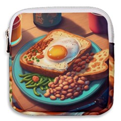 Breakfast Egg Beans Toast Plate Mini Square Pouch by Ndabl3x