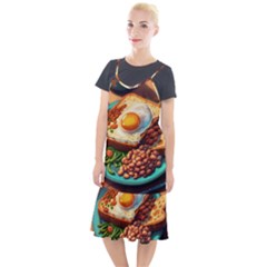 Breakfast Egg Beans Toast Plate Camis Fishtail Dress