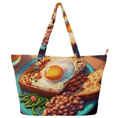 Breakfast Egg Beans Toast Plate Full Print Shoulder Bag by Ndabl3x