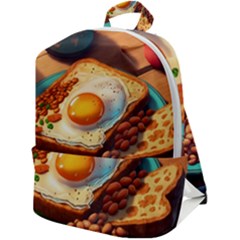 Breakfast Egg Beans Toast Plate Zip Up Backpack by Ndabl3x