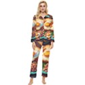 Breakfast Egg Beans Toast Plate Womens  Long Sleeve Velvet Pocket Pajamas Set View1