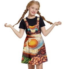 Breakfast Egg Beans Toast Plate Kids  Apron Dress by Ndabl3x