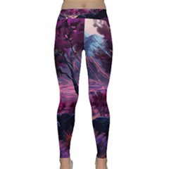 Landscape Painting Purple Tree Classic Yoga Leggings by Ndabl3x