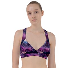 Landscape Painting Purple Tree Sweetheart Sports Bra by Ndabl3x