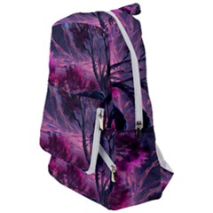 Landscape Painting Purple Tree Travelers  Backpack