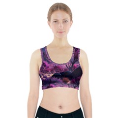 Landscape Painting Purple Tree Sports Bra With Pocket by Ndabl3x