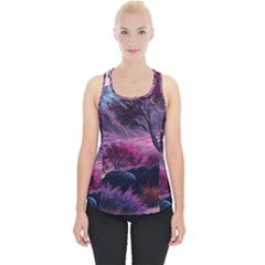 Landscape Painting Purple Tree Piece Up Tank Top by Ndabl3x