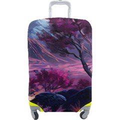 Landscape Painting Purple Tree Luggage Cover (large) by Ndabl3x