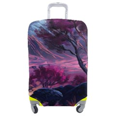 Landscape Painting Purple Tree Luggage Cover (medium) by Ndabl3x