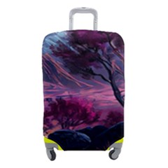 Landscape Painting Purple Tree Luggage Cover (small) by Ndabl3x