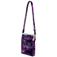 Landscape Painting Purple Tree Multi Function Travel Bag